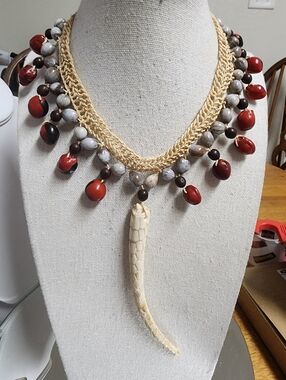 Artisan Huayrura Seed Jobs Tears Seed Preserved Armadillo Tail Tribal Necklace